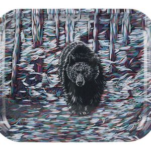 Abstract Bear Metal Rolling Tray